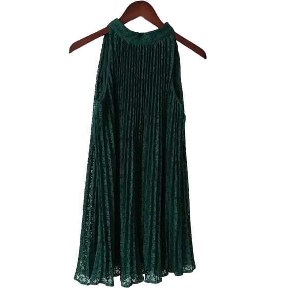 ERIN by Erin Fetherson Lace Emerald Green Halter Mini Dress Sz 2 Classy Elegant - Picture 7 of 10